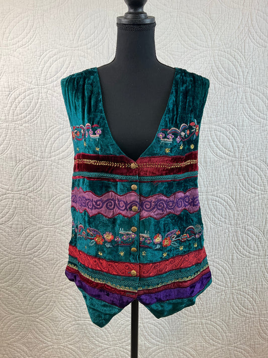 Vintage Carole Little Bohemian Vest, Size L