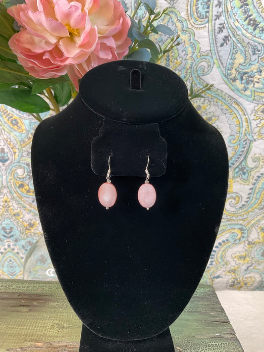 Pink Agate Drop Earrings
