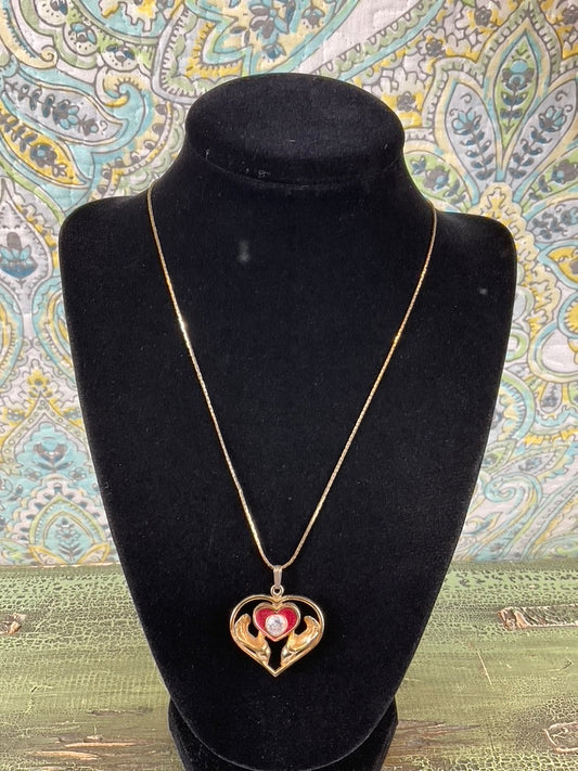 Vintage Lindenwold Double Heart Healing Necklace