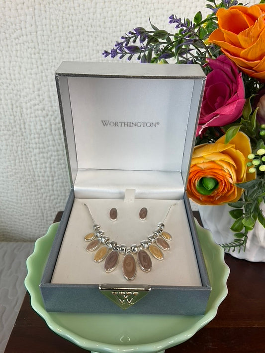 Worthington Women's Earring & Necklace Set