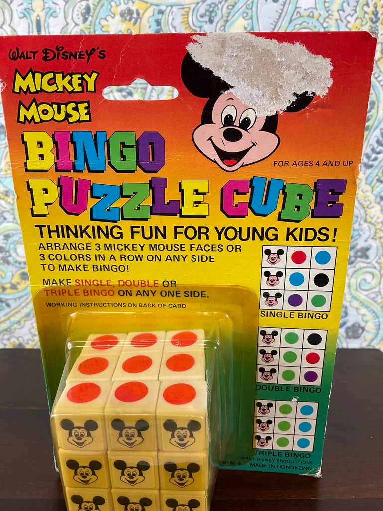 Vintage Walt Disney's Mickey Mouse Bingo Puzzle Cube