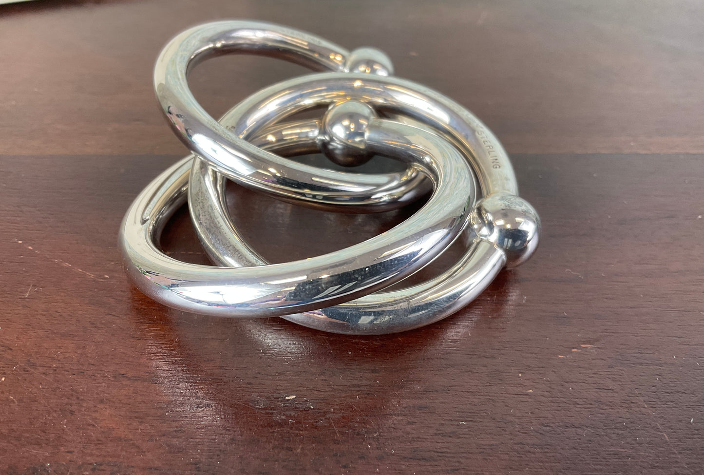 Vintage 3 Ring Sterling Baby Rattle