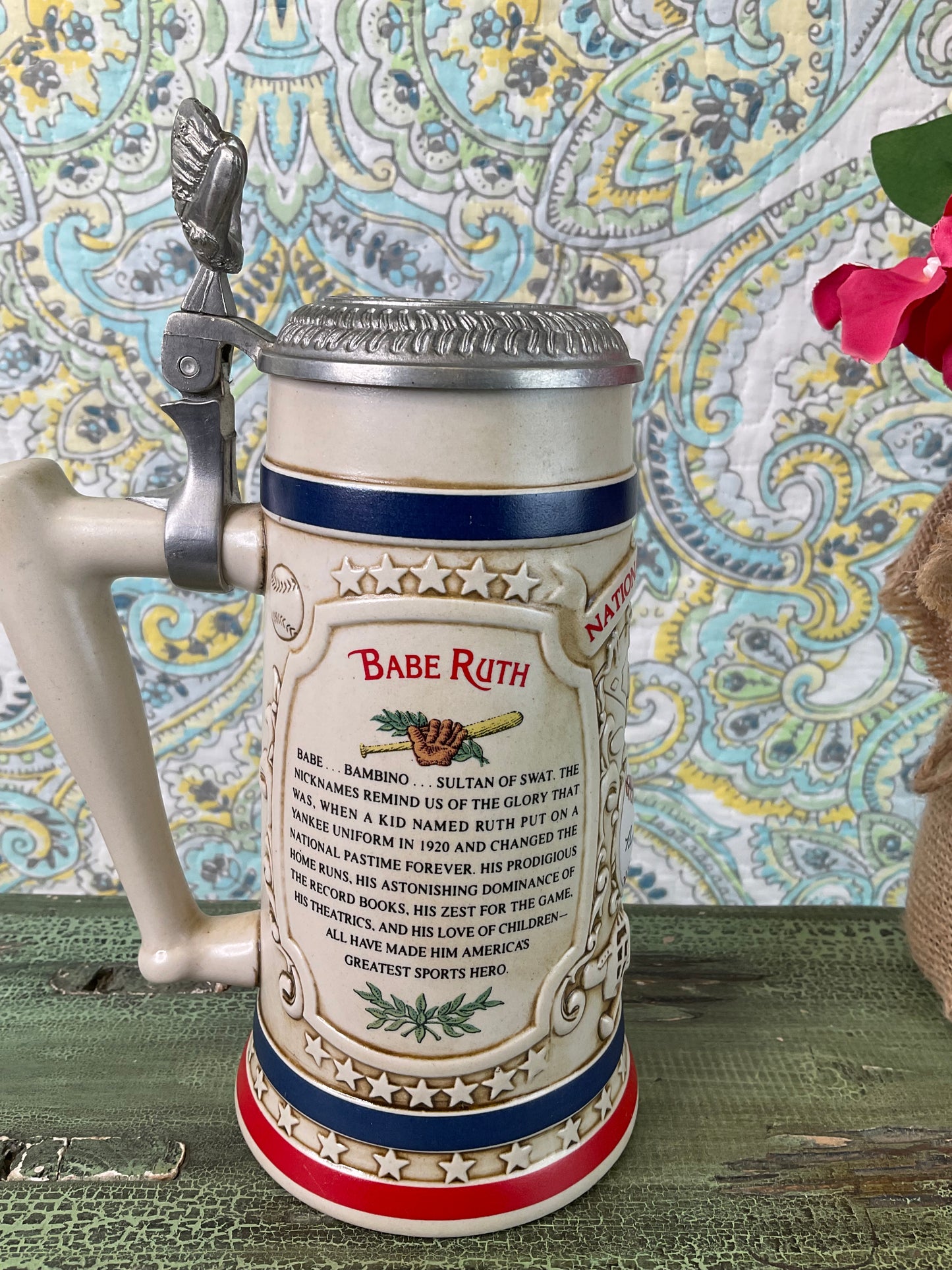 Limited Edition Babe Ruth Beer Stein Tankard Bradford Museum Legends of Baseball