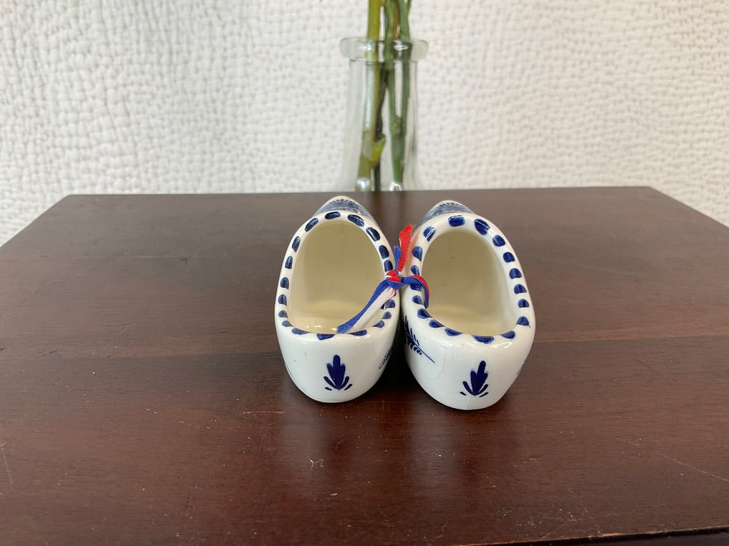 Vintage Delfts Blue Holland Hand Painted Porcelain Clog Shoes