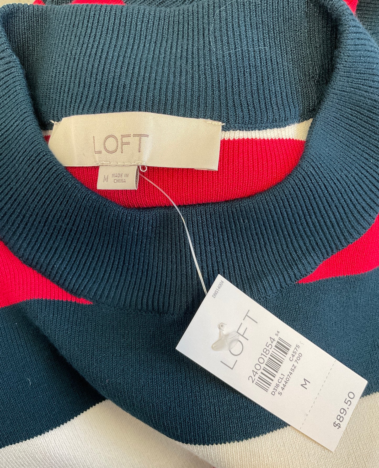 NEW!  Loft Women's Ribbed Sweater Dress, Size M