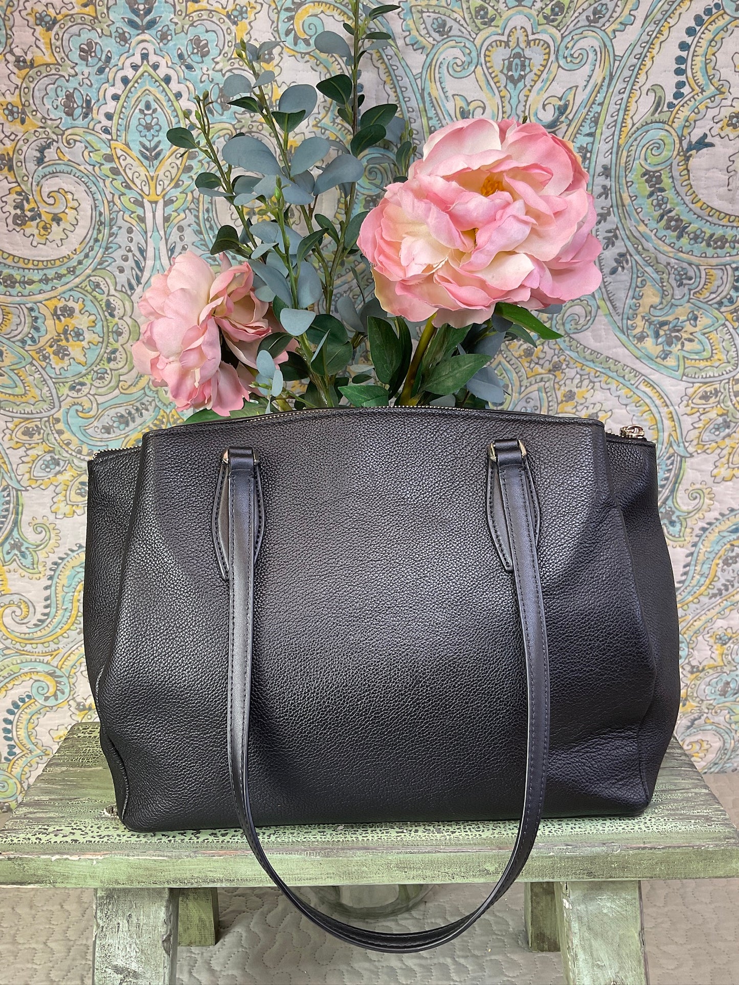 Black Kate Spade Tote W/ Gold Accents