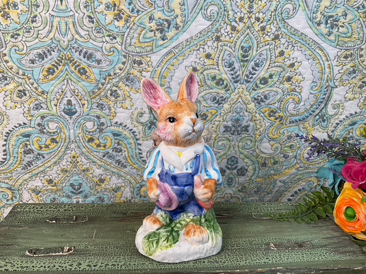 Vintage Ceramic Easter Bunny With Basket