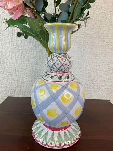 Vintage Hand Painted Multi-Colored Candle Stick Holder