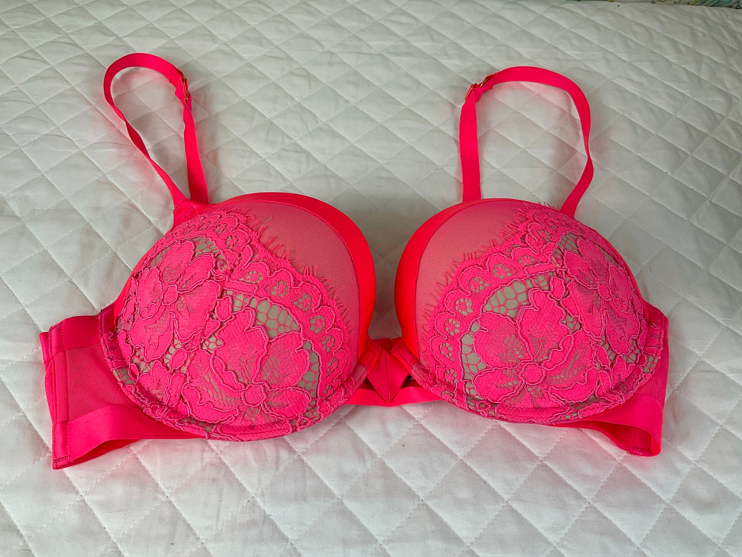 Victoria's Secret Neon Pink Push up Bra, 34D