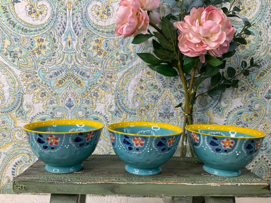 Yokohama Studio Hand Painted Ceramic Bowls, 3 Pc