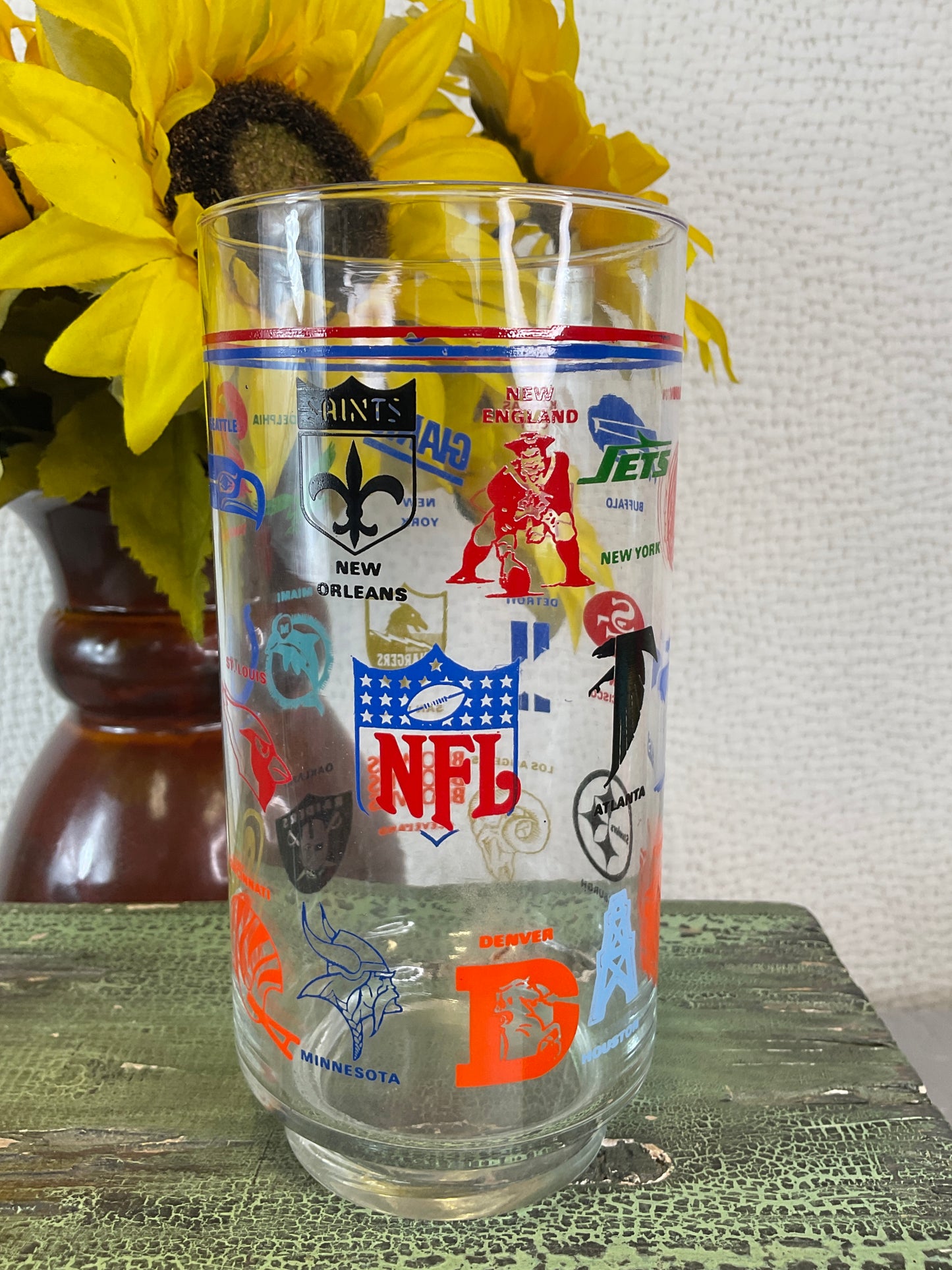 Vintage NFL Drinking Glasses, 3Pc