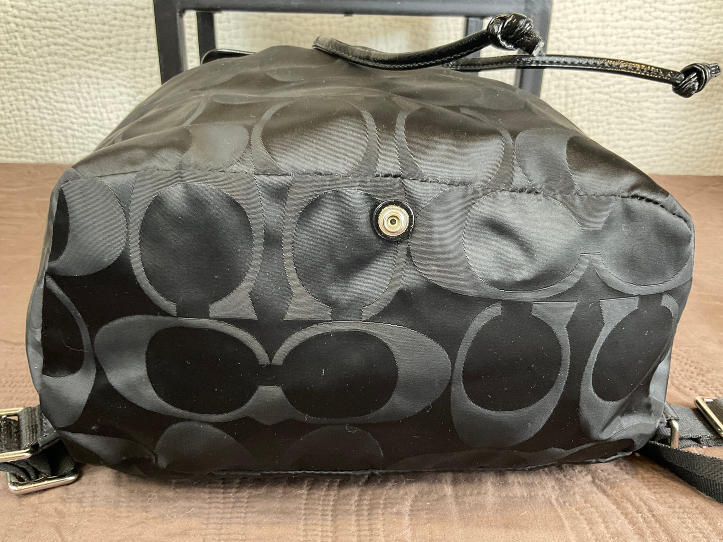 Coach Signature Black Nylon Backpack, F77350