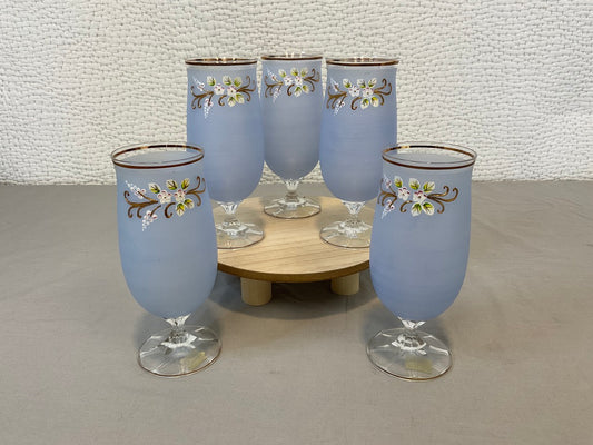 Set of 5 Hand-Painted Drinking Glasses