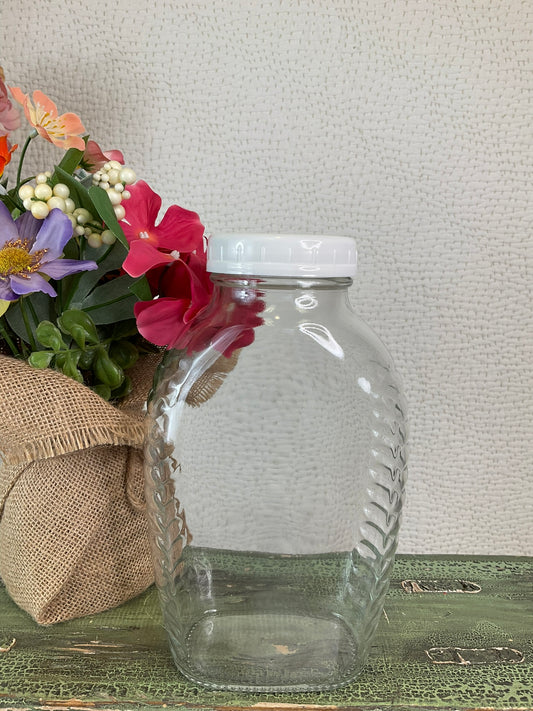 Queenline Glass Jar with White Plastic Lid