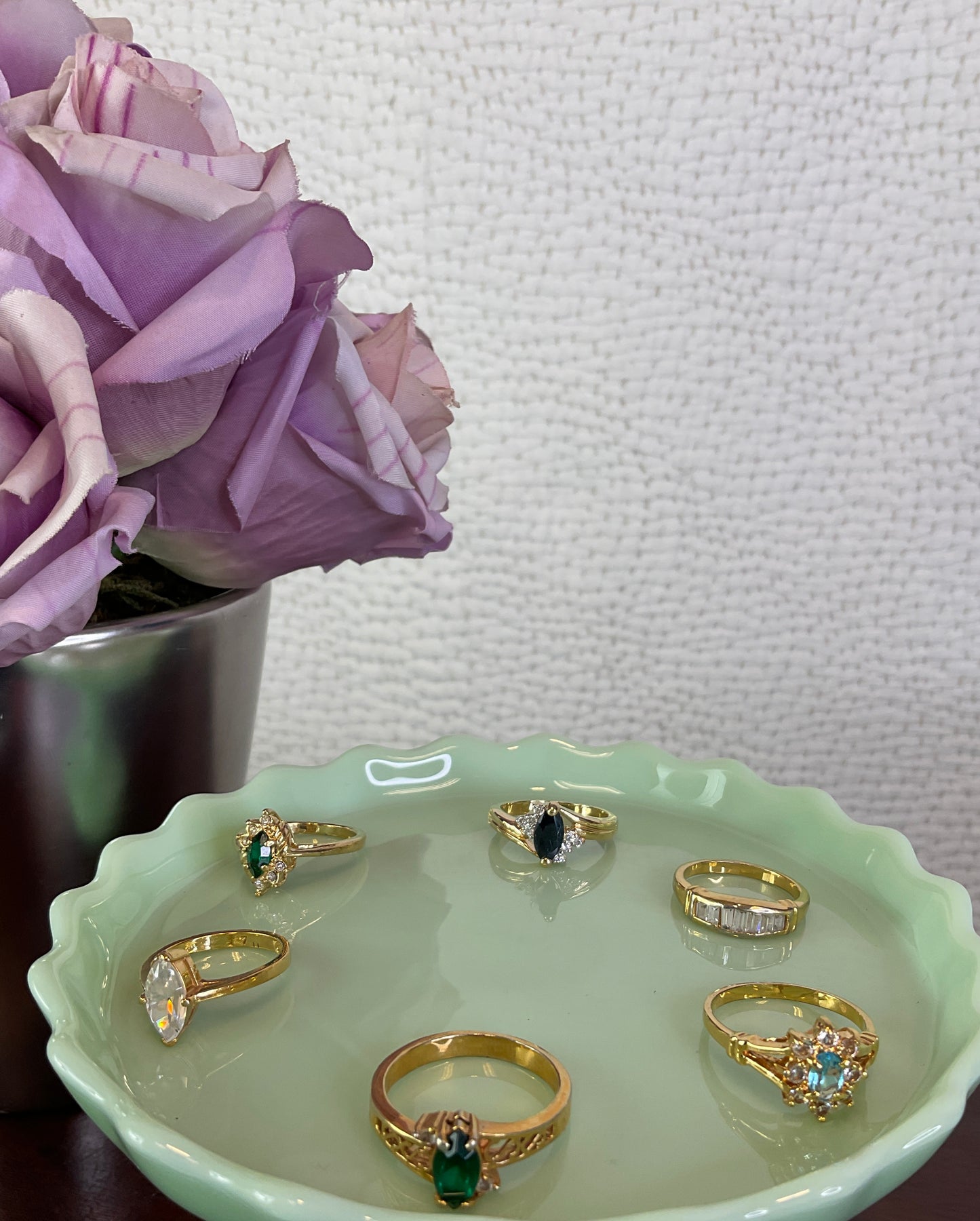 Gold Tone Rings Assortment, Costume Jewelry, Sold Separately