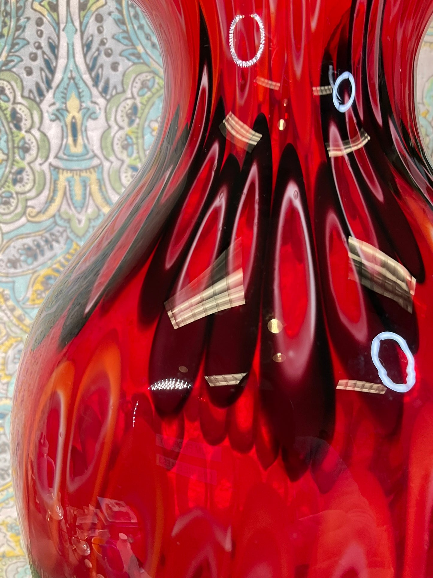 Murano Style Handblown Mulitcolored Vase, Art Glass
