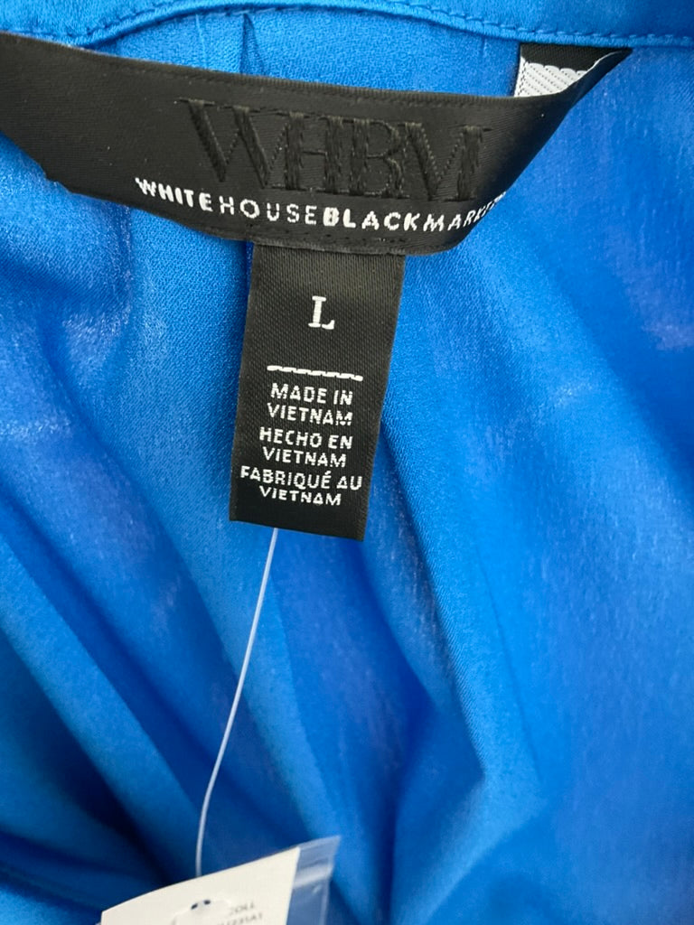 WHBM Blue Botton LS Soft Shirt, L