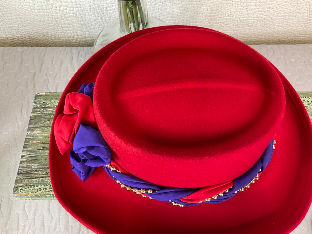 Vintage Women's Something Special Wool Felt Red Hat