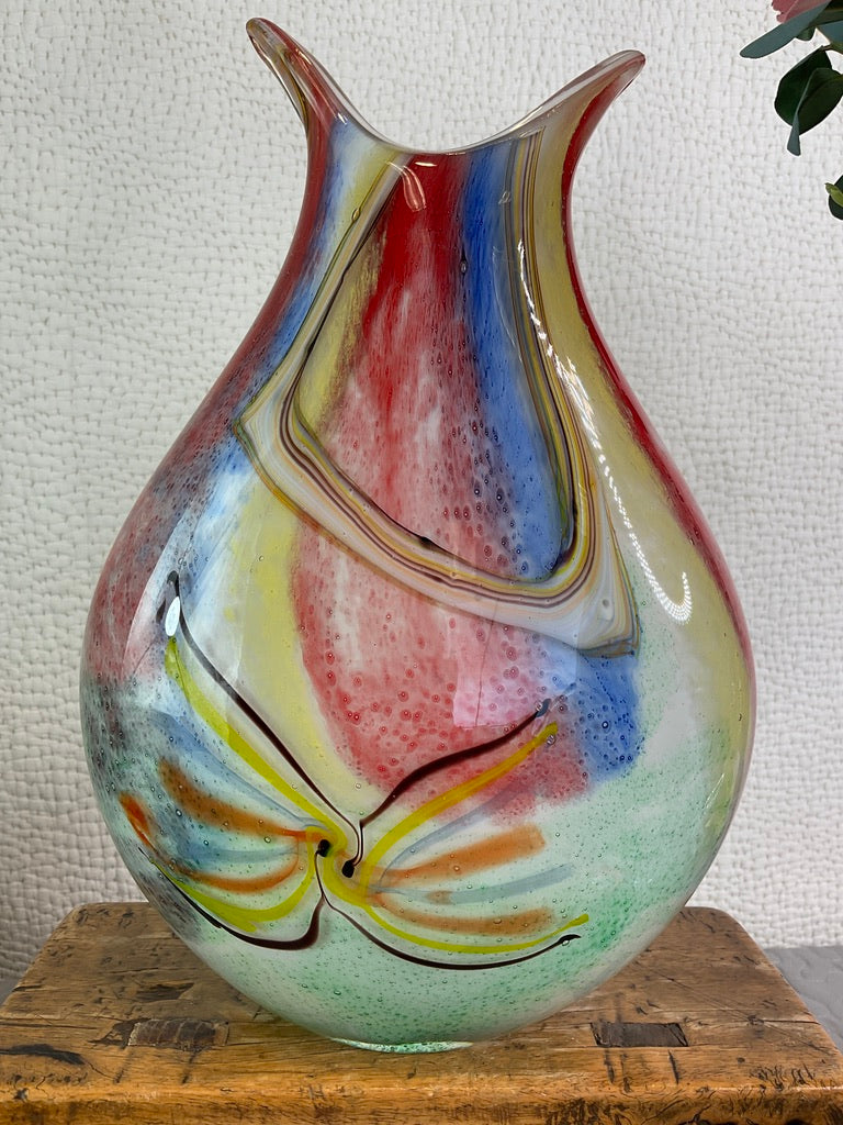 Murano Style Art Vase, Colorful