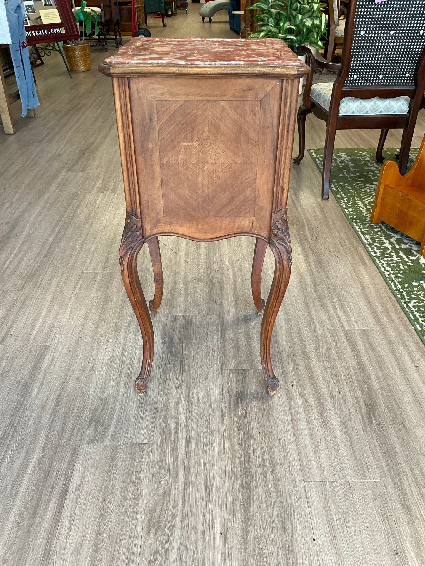 Antique Marble Top Side Table, SOLD AS IS
