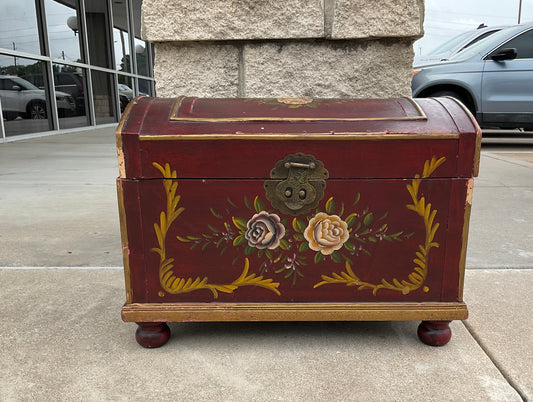 Decorative Floral Painted Trunk, AS IS, LOCAL PICK UP