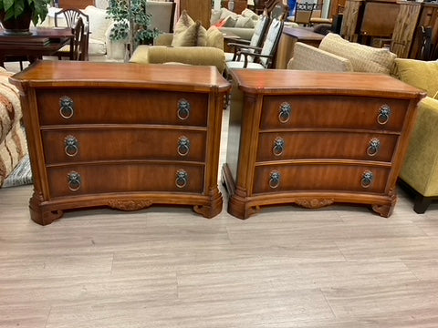 Mid-20th Century 3 Drawer Oversized Nightstands, Sold Separately