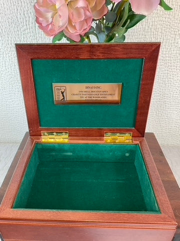 Shell Houston Open Golf 50th Anniversary 1996 Tile Top Wooden Award Box