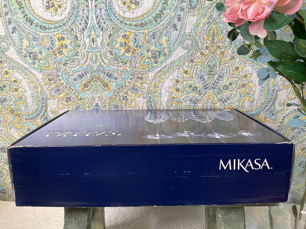 Mikasa Cheers Crystal Champagne Glass Set, 4 pc
