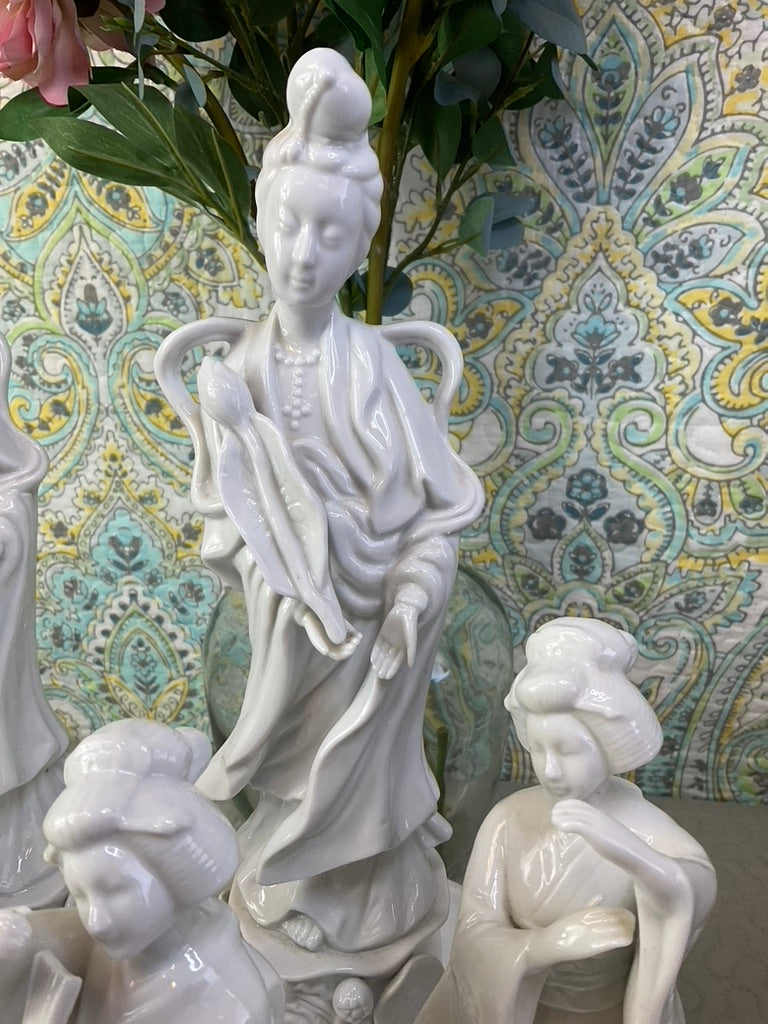 Geisha Porcelain Statues, 6 pc