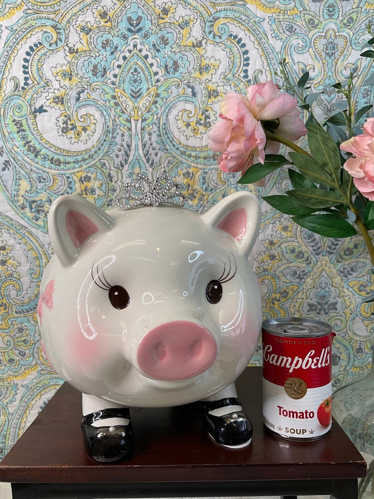 Mudpie Ceramic Piggy Bank #15211,  Little Princess