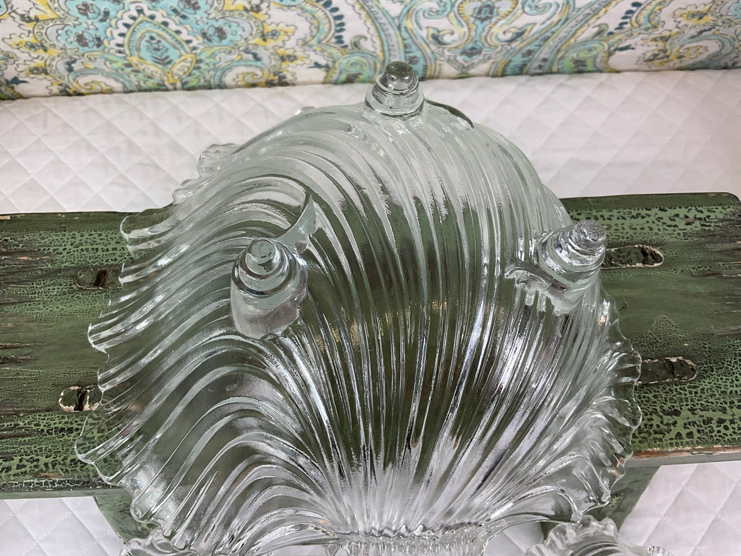 Clear Glass Shell Shaped Serving Bowl With 4 Small Shell bowls, 5 Pc Set
