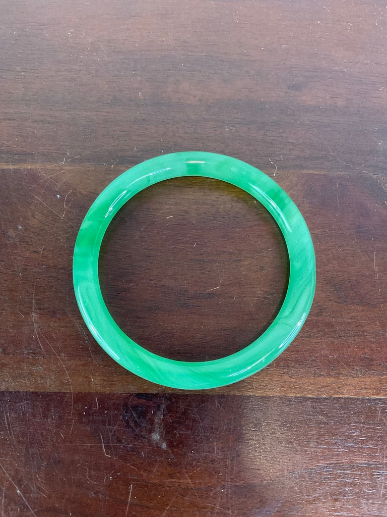 Green Agate Bangle Bracelets, Sold Separately