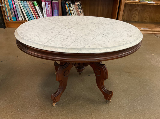 Victorian Style Oval Marble top Coffee Table **AT OUR 1ST STREET LOCATION**
