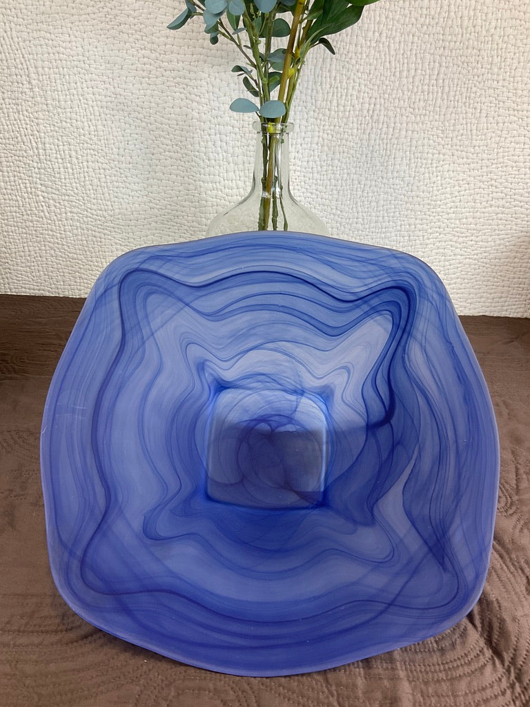Frosted Blue Decorative Bowl