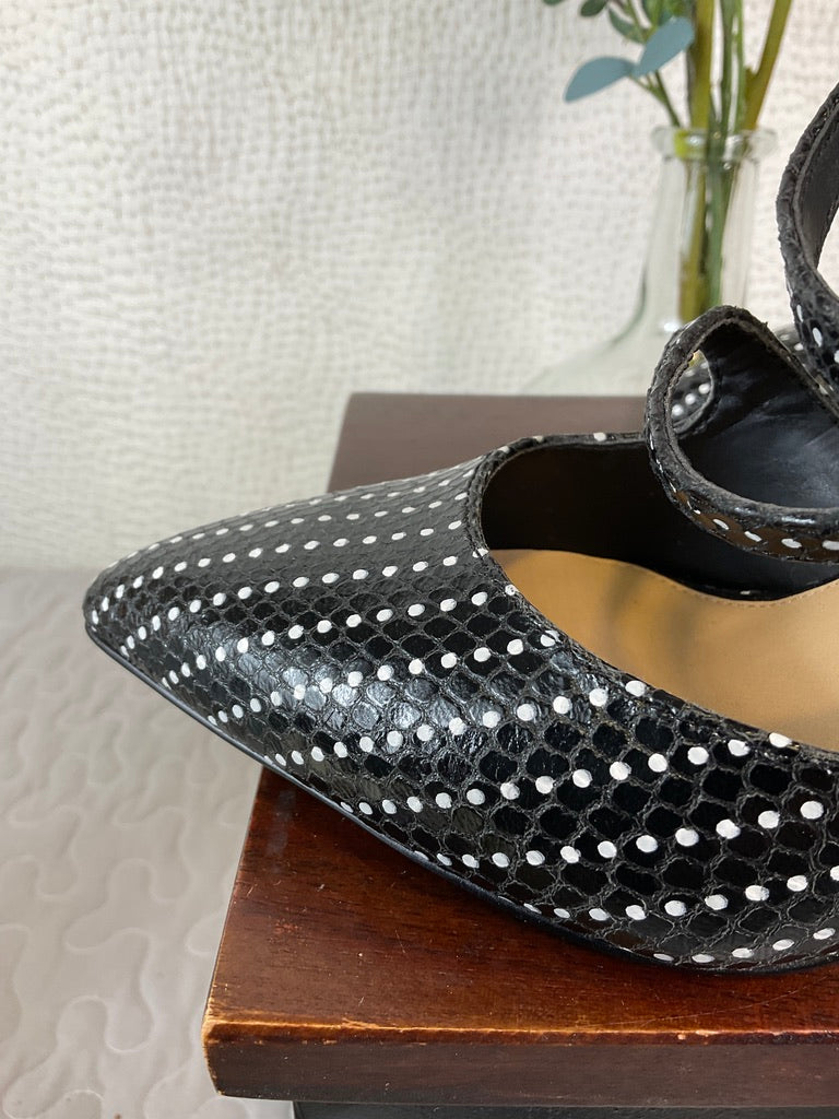 Gianni Bini Black & White Polka Dot Heels, Size 8 M