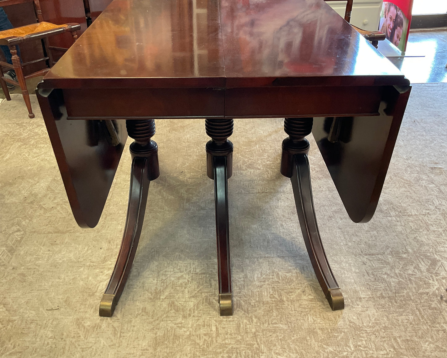 Federal Style White Furniture Co. Extendable Dining Table W/ 6 Tell City Chairs **AT OUR 1ST STREET LOCATION**