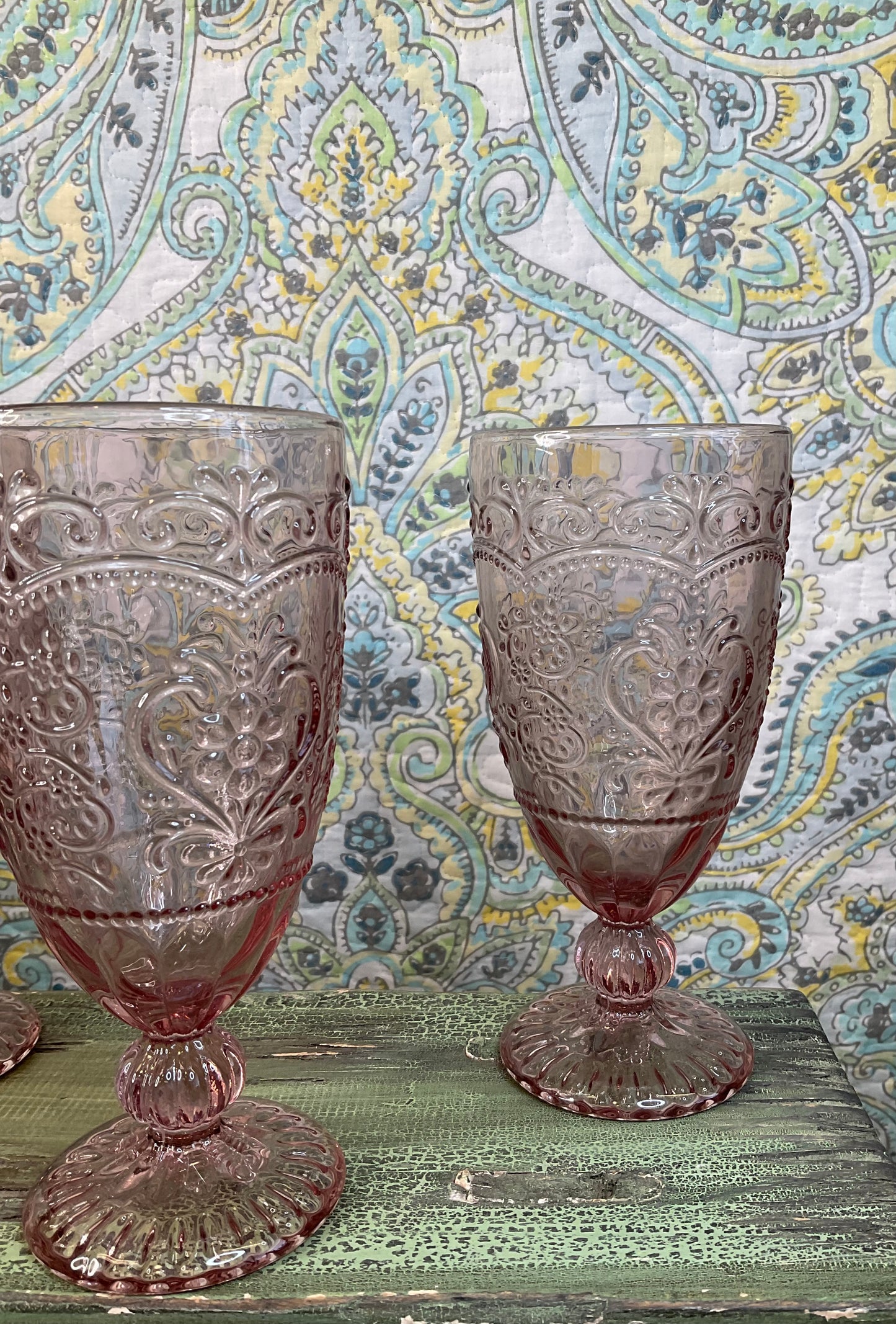 The Pioneer Women Amelia Purple Glass Goblets Set, 4 pc