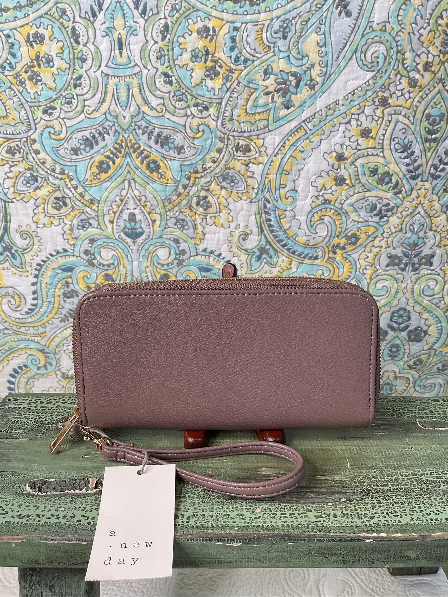 A New Day Rusty Purple Zippered Wallet