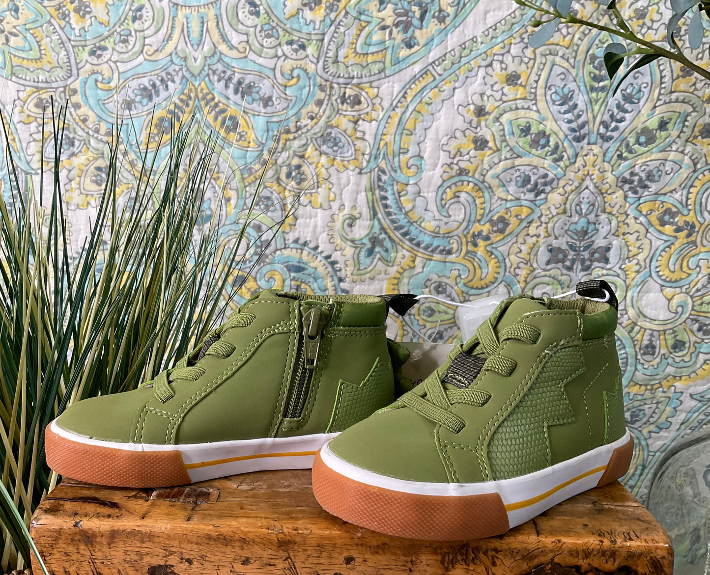 NEW!  Cat & Jack Green High Top Boy Toddler Sneakers