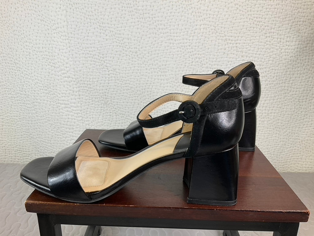 Alex Marie Aidrea Leather Ankle Strap Block Heel Sandals, Size 10 M
