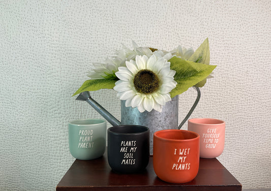 Assorted Phrase Small Planters, Sold Separately
