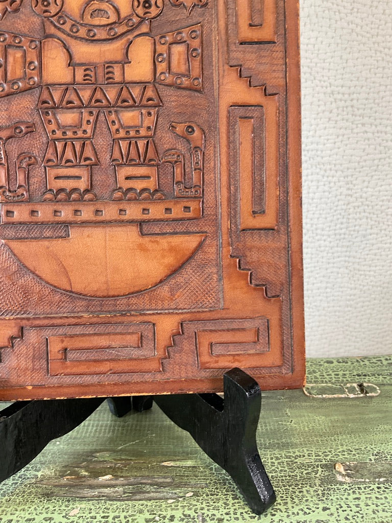 CLEARANCE Aztec Engraved Wooden Decor