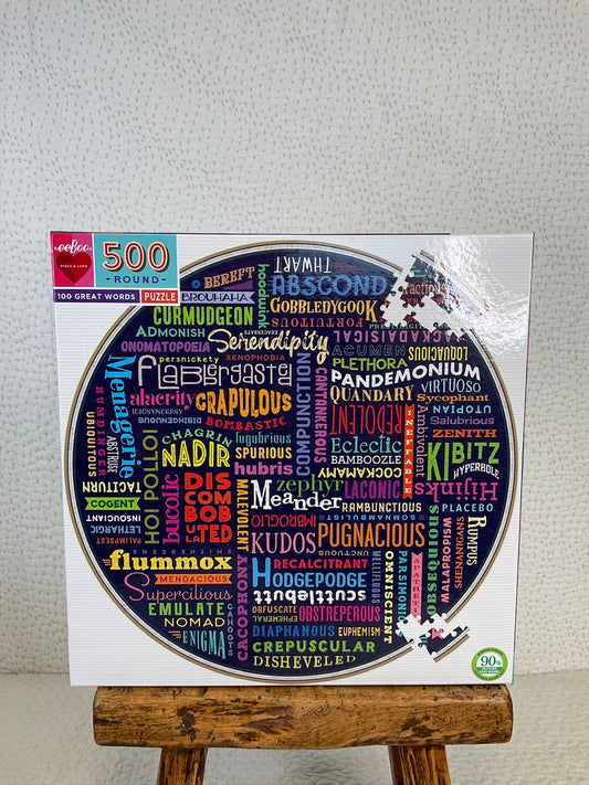100 Great Words Round Puzzle, 500 pc