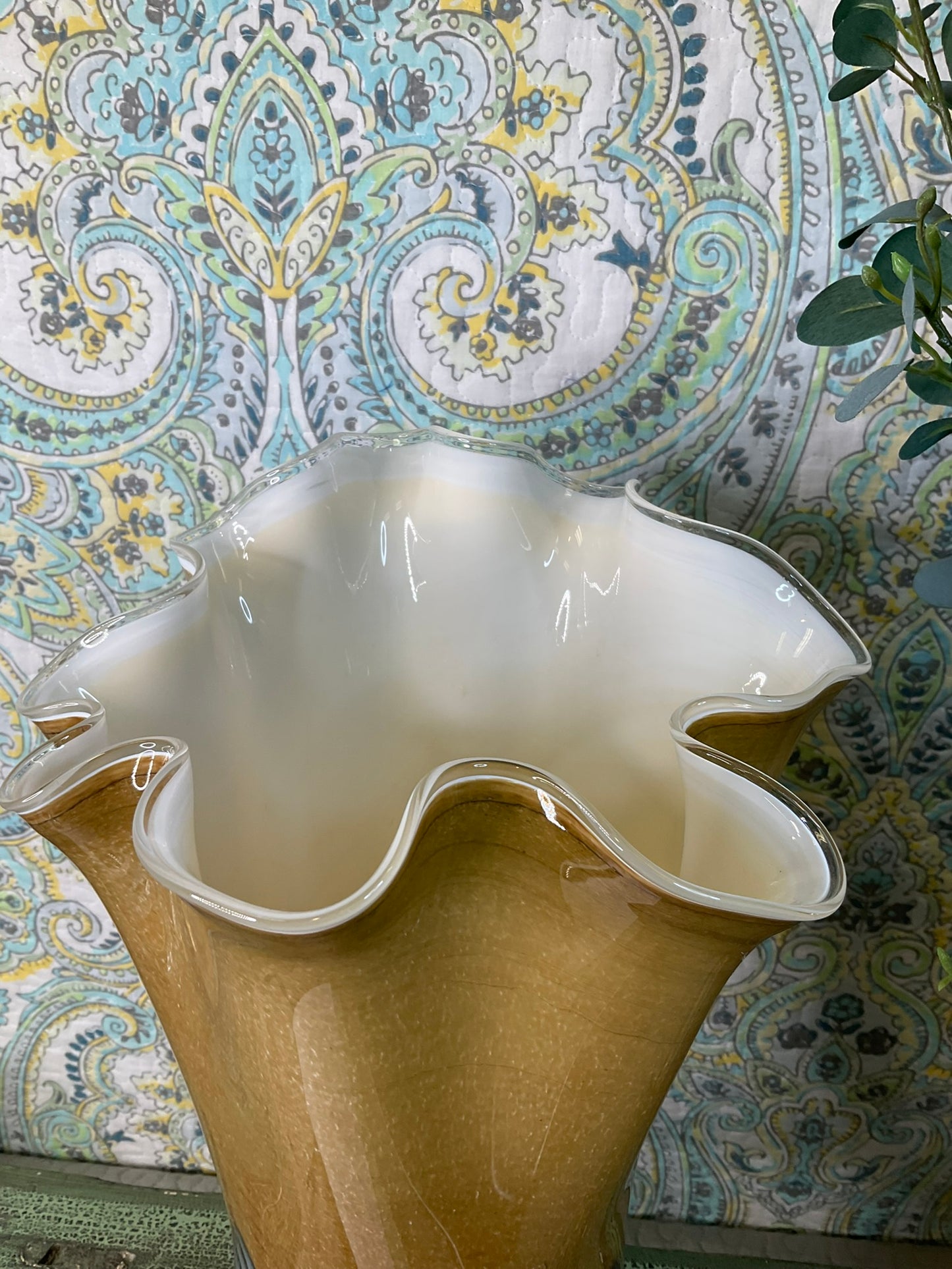 Large Decorative Handkerchief Glass Vase
