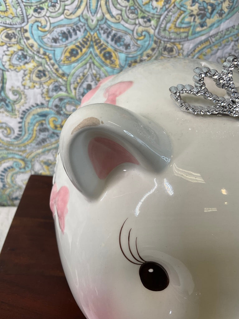 Mudpie Ceramic Piggy Bank #15211,  Little Princess