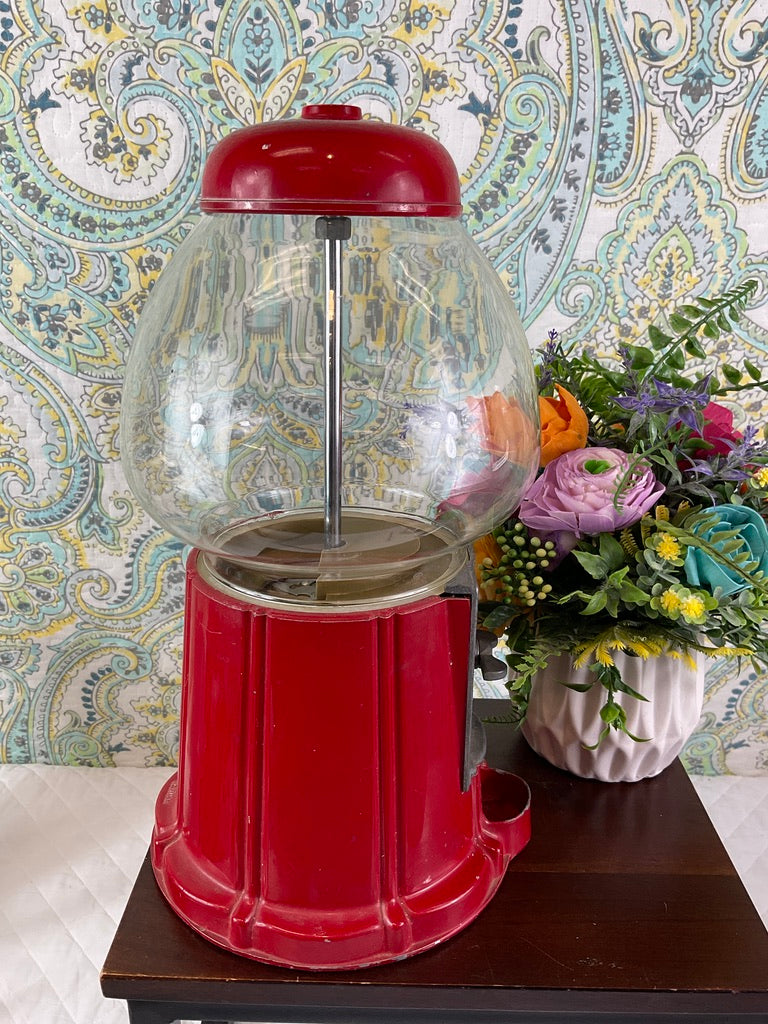 Vintage Coin Operated Gumball Machine