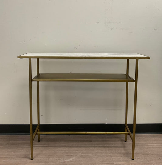 Small Marble Top Sofa Table With Gold Painted Frame