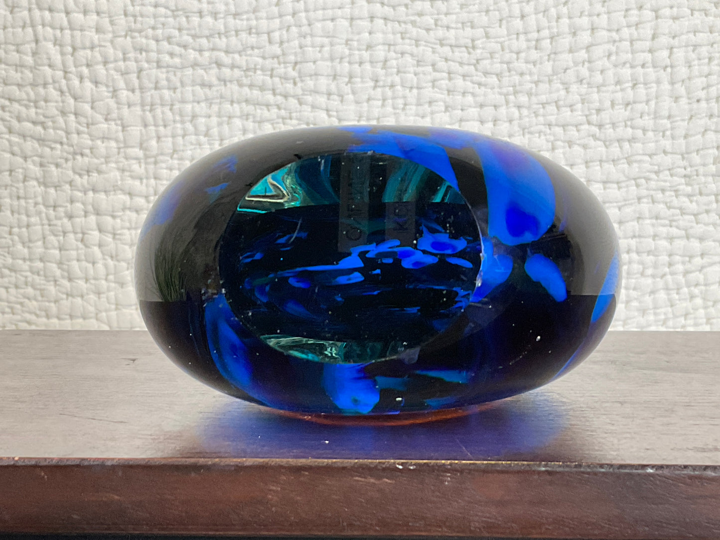 Hand Blown Blue Teardrop Glass Sculpture