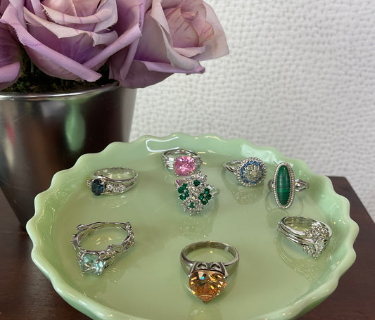 Silver Tone Rings Assortment, Costume Jewelry