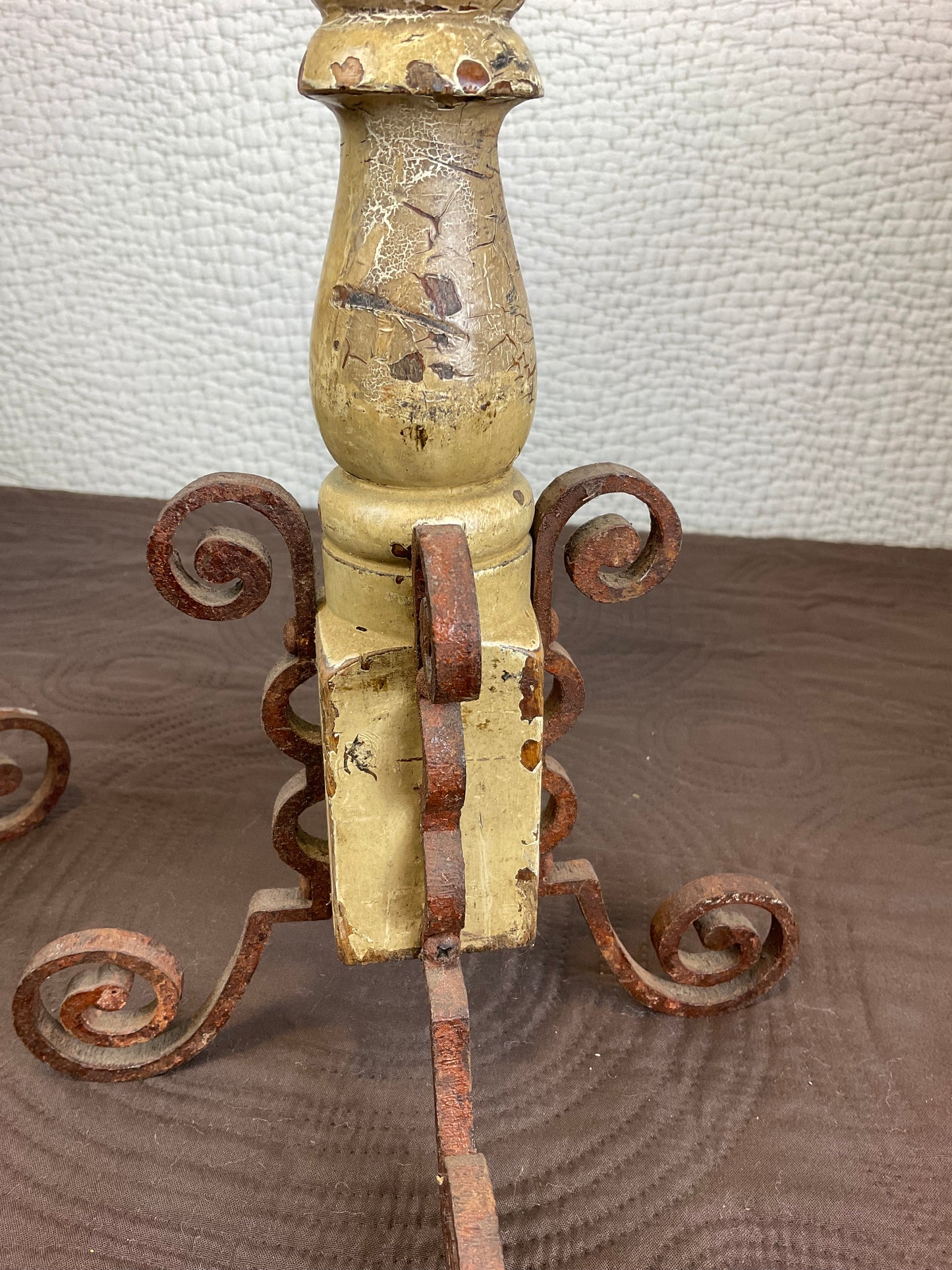 Shabby Chic Spindle Pillar Candle Holder, 2